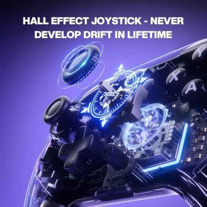Master P1 2.4G Wireless PC Controller - Hall Effect Joystick, Hall & Micro Changable Triggers, Audio Controls, Adjustable Turbo Vibration for PC/Switch