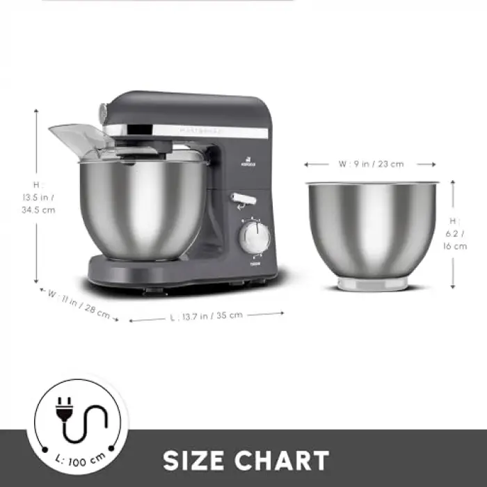 Mastermaid Chef Pro Çift Kollu Mutfak Şefi 1500 W Space Gray