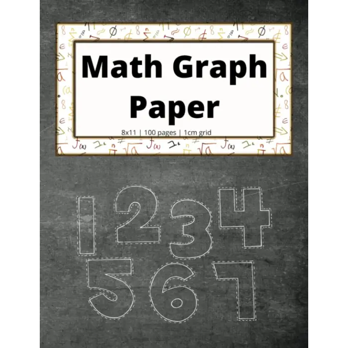 Math Graph Paper: Graph Journal for Math | 8x11 | Grid Paper | 1 cm