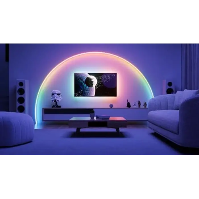 Matter Essentials HD Işık Şeridi, 5m Adreslenebilir Rgbıc LED Şerit – Akıllı, Wi-Fi ve Bluetooth Üzerinden Matter Destekli, 16 Milyon Renk; Alexa, Google ve Apple Uyumlu