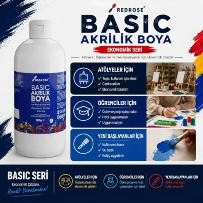 Mavi Basic Akrilik Boya, 500 g