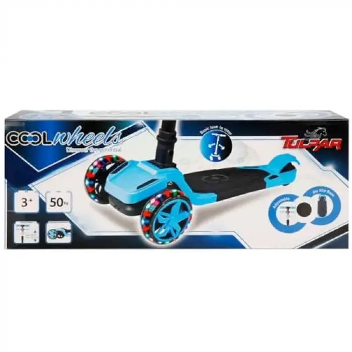 Mavi Katlanabilir, Işıklı 3 Tekerlekli Scooter