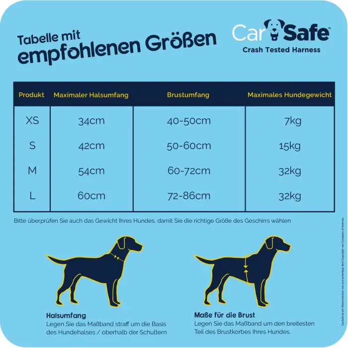 Mavi Medium çarpışma testli köpek göğüs tasması