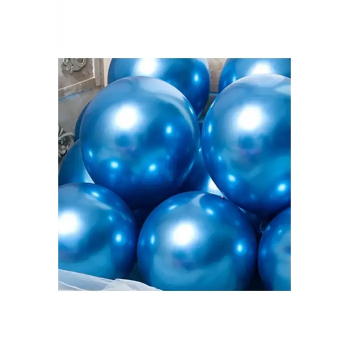 Mavi Metalik Balon, 10 Adet