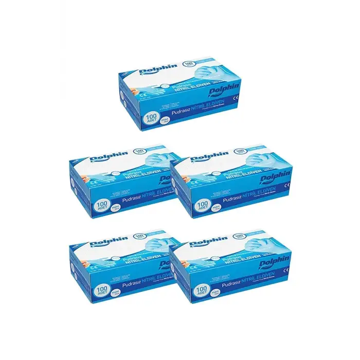 Mavi Nitril Eldiven Pudrasız S Beden 100lü Paket X 5 Adet