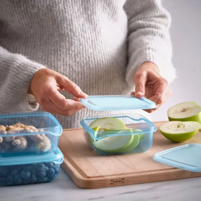 Mavi Plastik Saklama Kapları, 3 Parça, 0,6 L