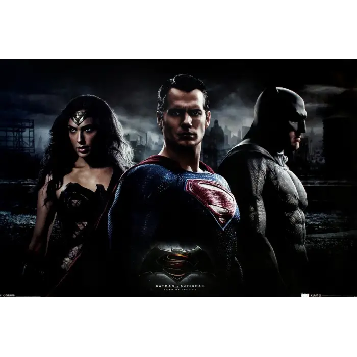 Maxi Poster Batman V Superman Trio Renkli One Size