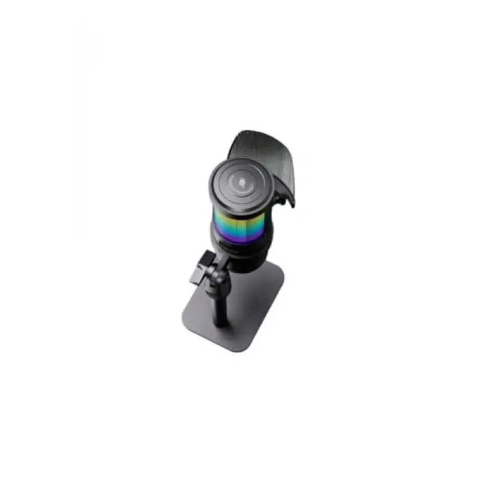 MC-PW13 RGB Led Kondansatör USB Asmr Stüdyo Mikrofonu, Siyah