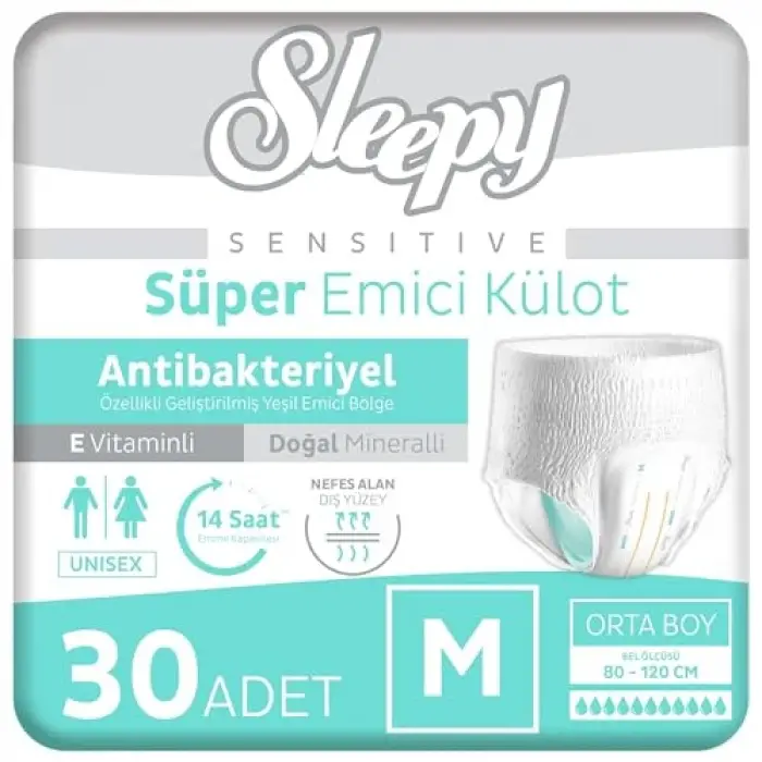 Medium Antibakteriyel Emici Külot, 30 Adet