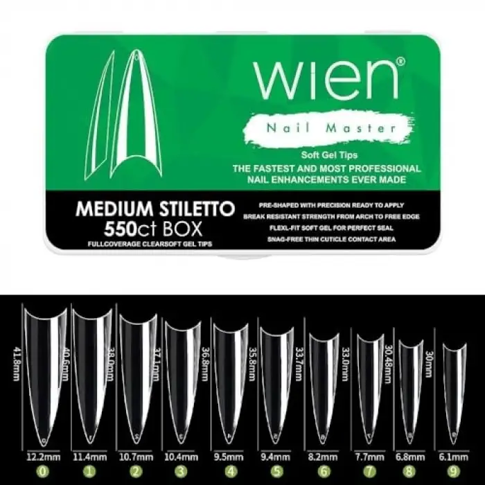 Medium Stiletto Jel Tips Protez Tırnak, 550 adet