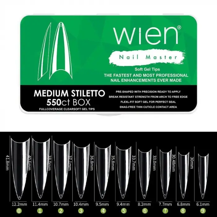 Medium Stiletto Jel Tips Protez Tırnak, 550 adet