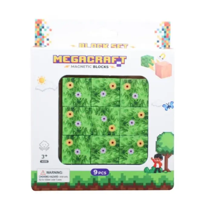 Megacraft 9 Parça Çiçekli Yaprak Çimen Blok