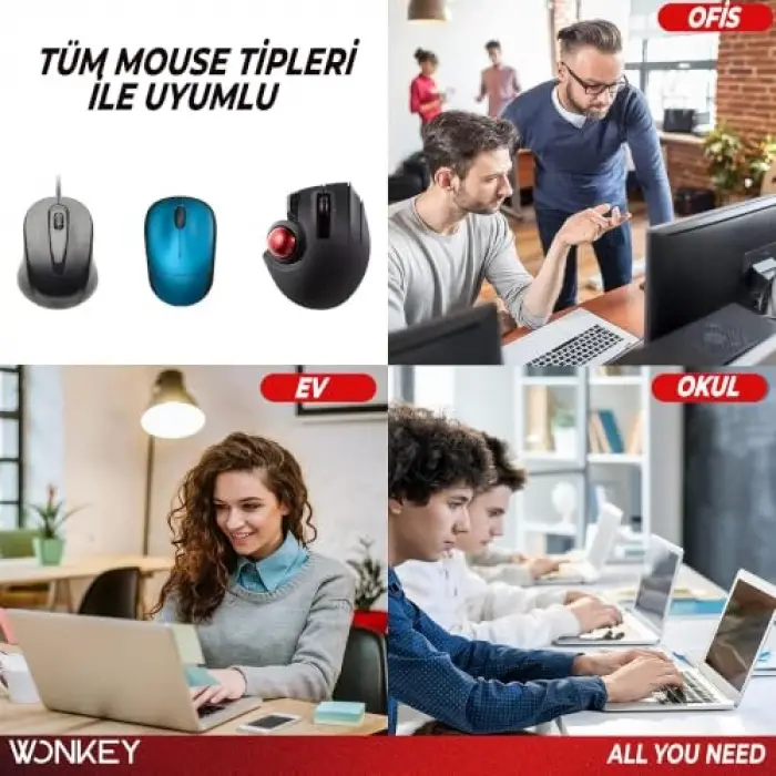 Memory Foam Bilek Destekli Mouse Pad, Kaymaz Tabanlı