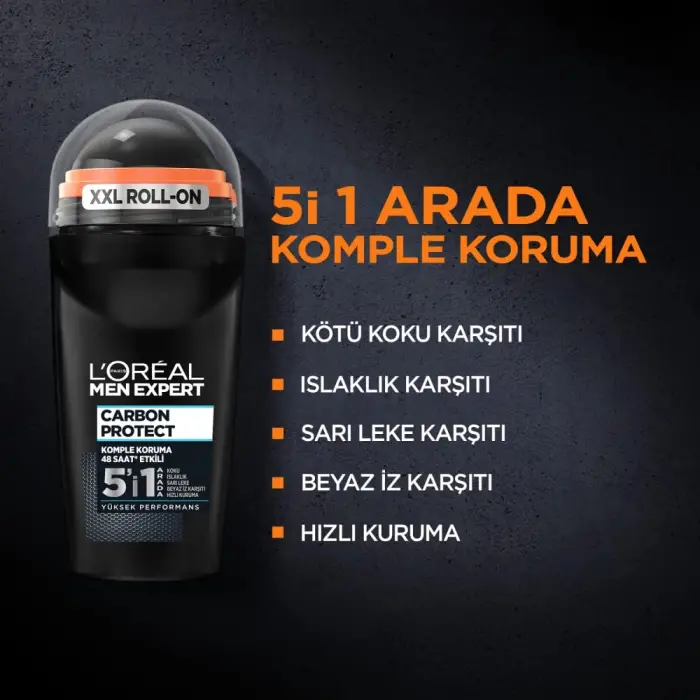 Men Expert Carbon Protect Terleme Karşıtı Roll-On Deodorant 50 ml