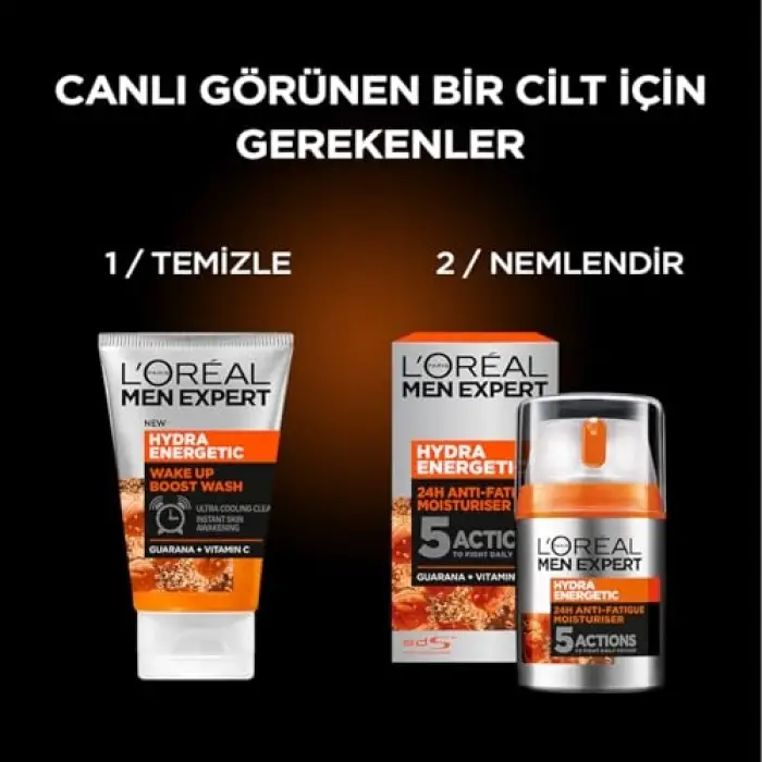 Men Expert Hydra Energetic Wake Up Boost Yüz Temizleme Jeli 100 ml