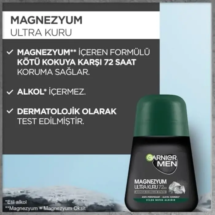 Men Magnezyum Ultra Kuru Roll-On Deodorant