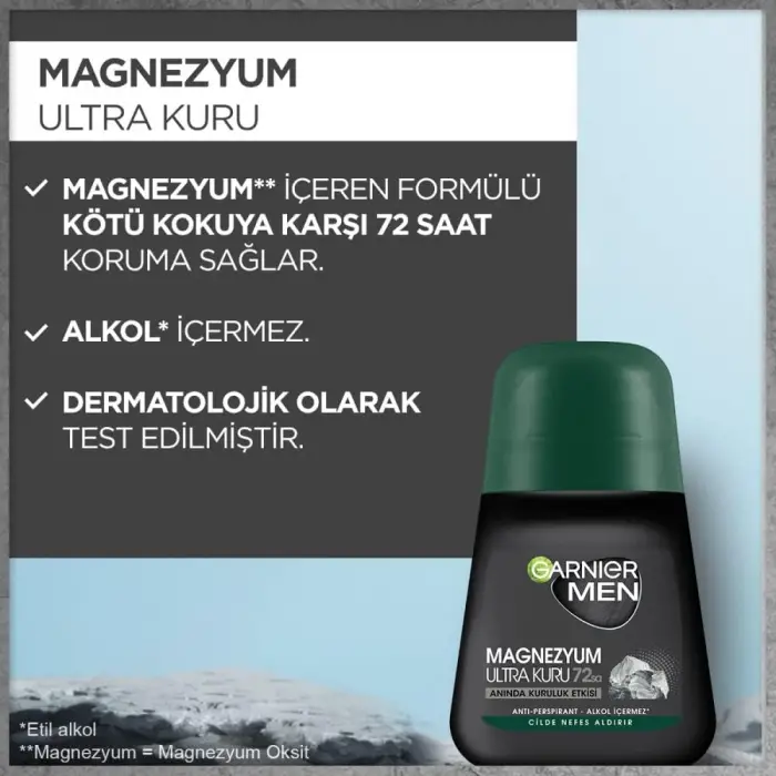Men Magnezyum Ultra Kuru Roll-On Deodorant