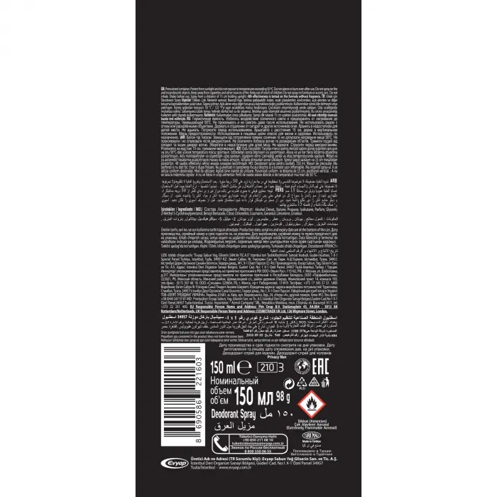 Men Sym Deodorant, 150 Mililitre