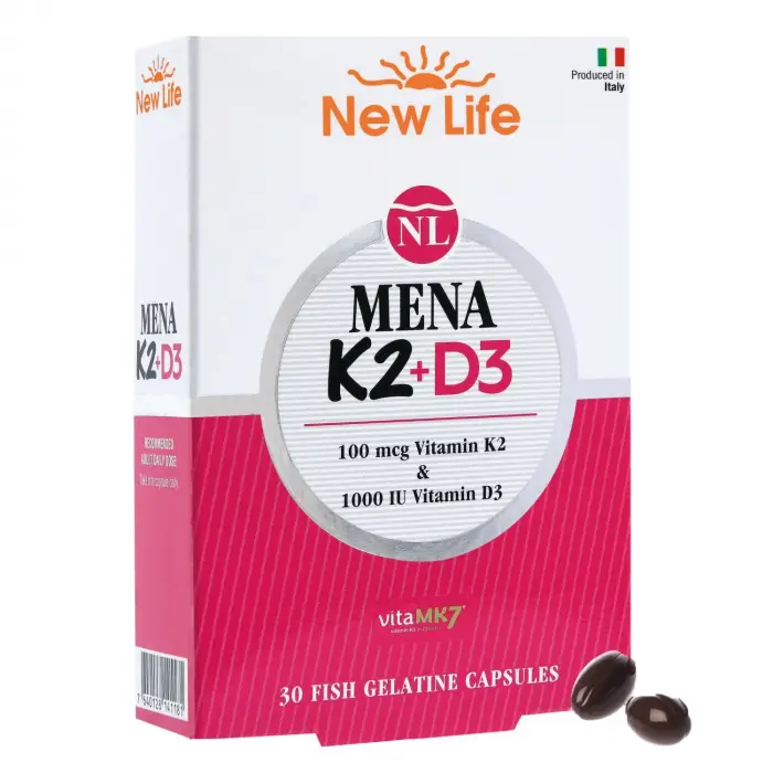 Mena K2 D3 30 Kapsül - 100mcg K2 Vitamini + 1000IU D3 Vitamini