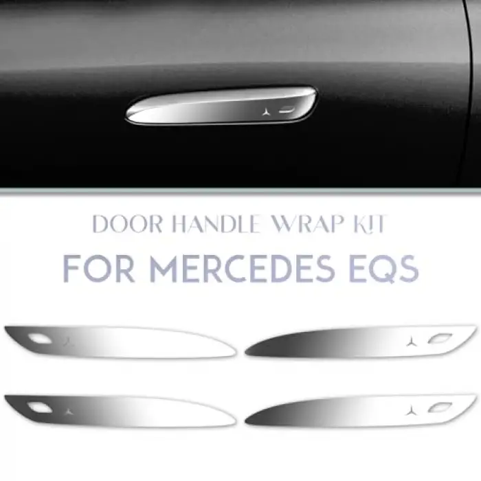 Mercedes Eqs/Eqe/Cla-S Class/E-Class Serisi Uyumlu Dekoratif Kapı Kolu Sticker Seti (Krom)
