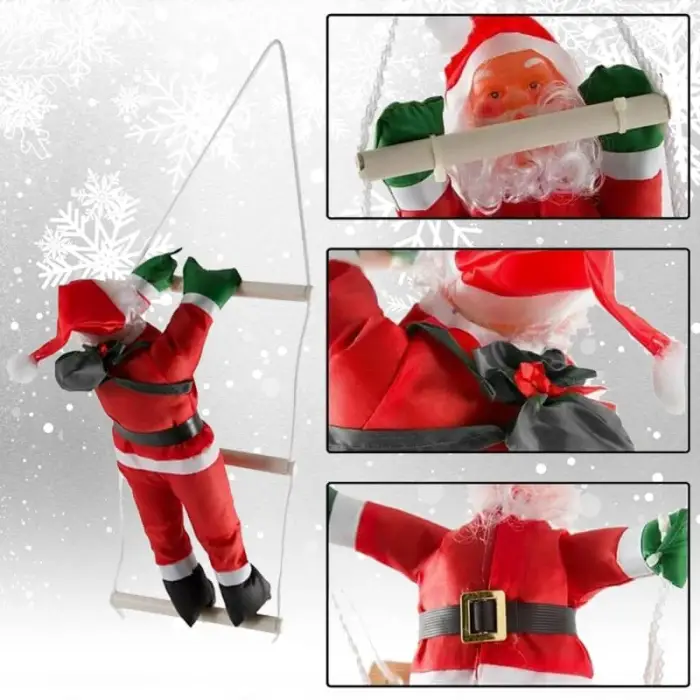 Merdivene Tırmanan Noel Baba Dekoru - 57 cm