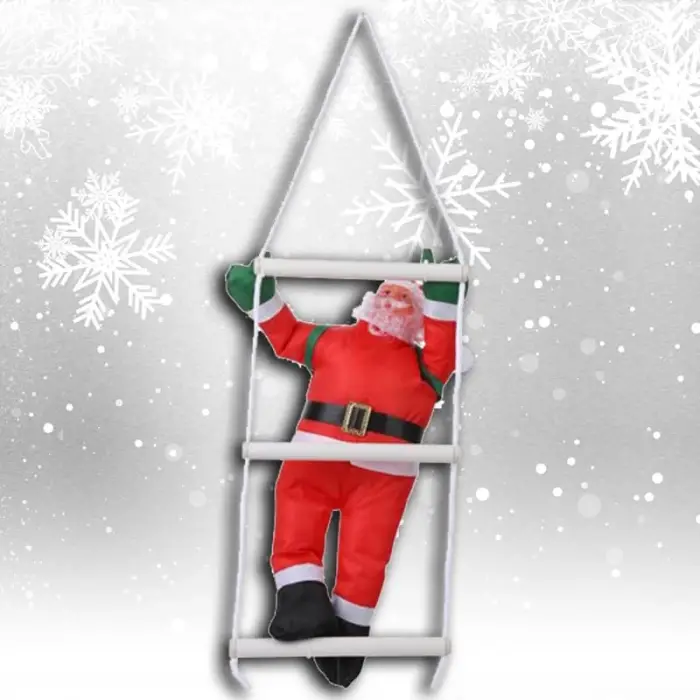 Merdivene Tırmanan Noel Baba Dekoru - 57 cm