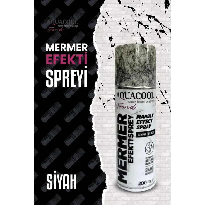 Mermer Efekt Spreyi 200Ml Siyah