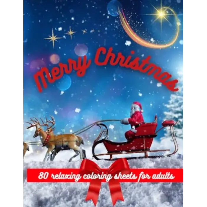 Merry Christmas 80, for adults, relaxing coloring sheets