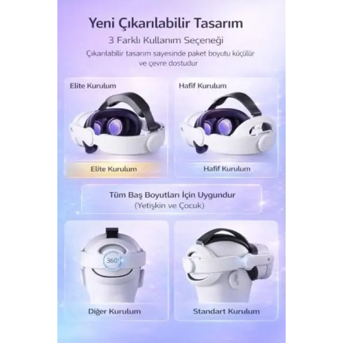 Meta Quest 2/3/3S için Elite Strap Başlık Kayışı