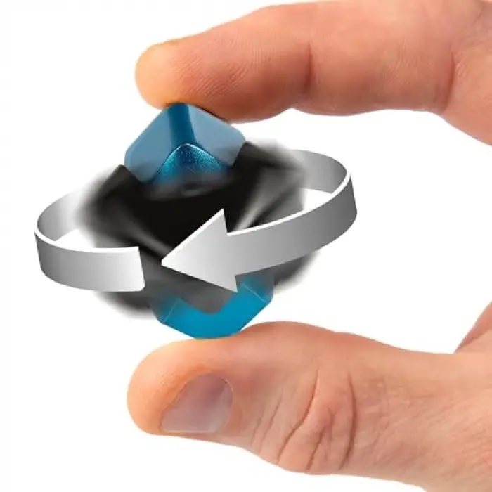 Metal Anonize Fidget Spinner, Siyah/Mavi