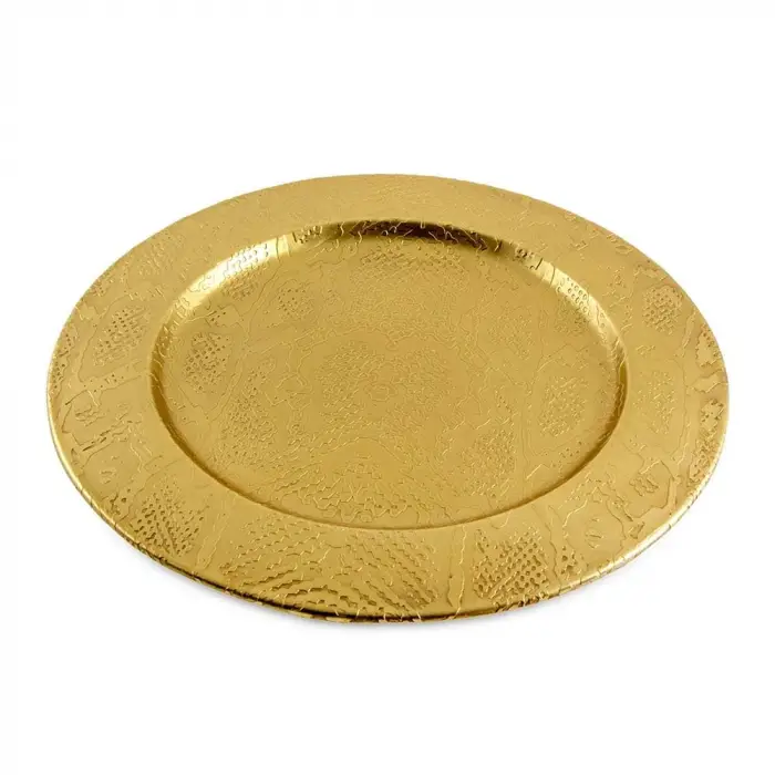 Metal Oval Tabak, 20x20 cm