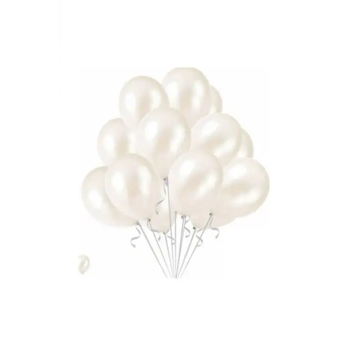 Metalik Beyaz Balon 20li