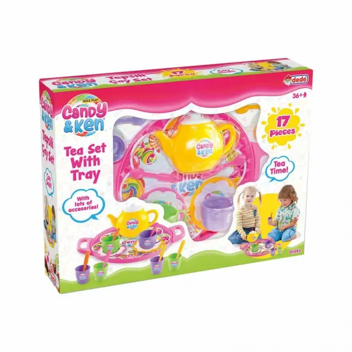 Mey İthalat® 01593 CANDY TEPSİLİ ÇAY SET