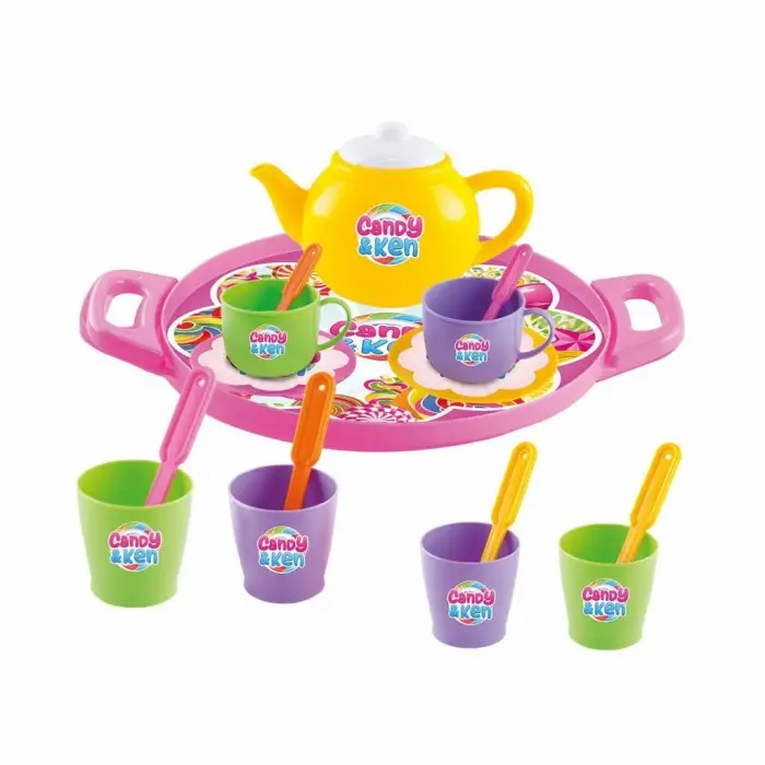 Mey İthalat® 01593 CANDY TEPSİLİ ÇAY SET