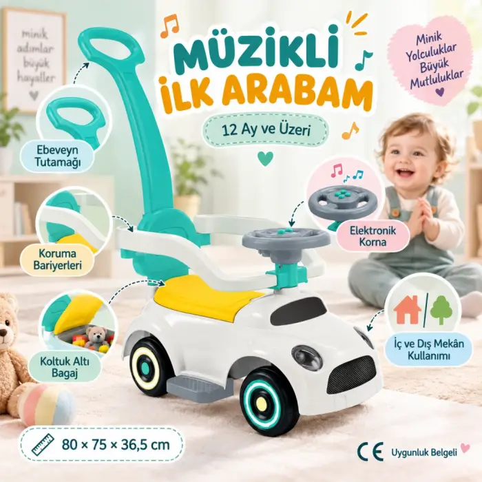 Mey İthalat® 2636 RIDE ON PUSH CAR