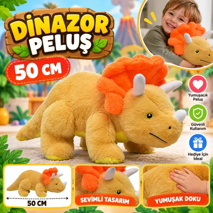 Mey İthalat® 50 CM DİNAZOR PELUŞ