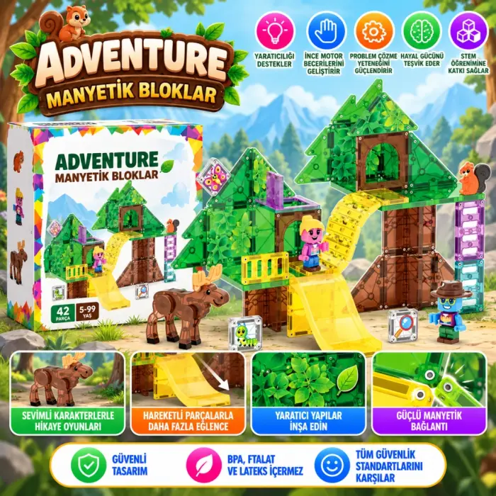 Mey İthalat® Adventure Bloklar 42 Parça