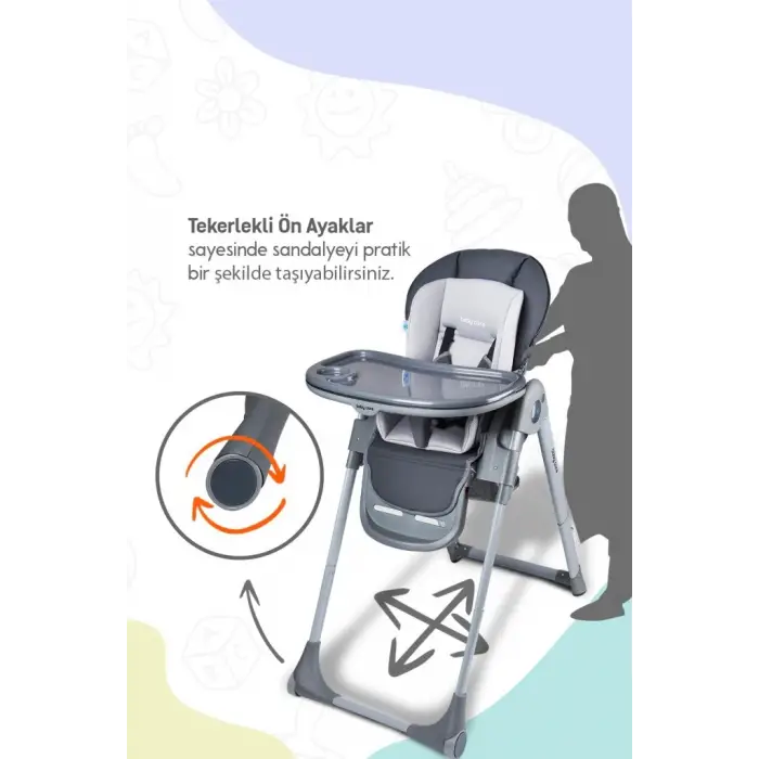 Mey İthalat® BC511 Plus Mama Sandalyesi Antrasit