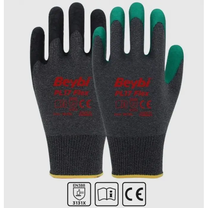 Mey İthalat® Beybi PL17 Flex Likralı İpten Örme Lateks Eldiven NO:9