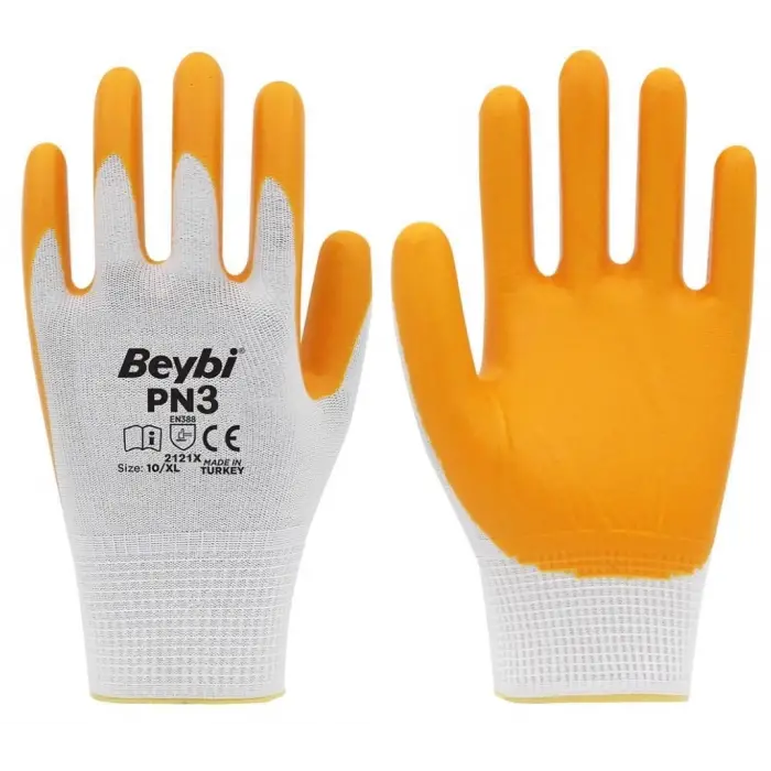 Mey İthalat® Beybi PN3 Nitril Sarı İş Eldiveni No:10 1 Çift