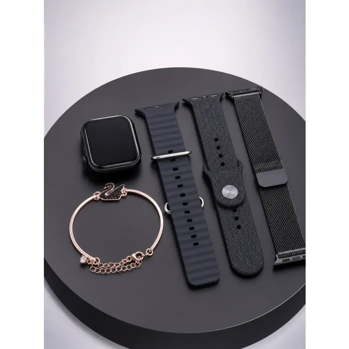 Mey İthalat® Bluetooth Görüşmeli Dokunmatik Akıllı Saat 3 Farklı Kordon Seçeneği