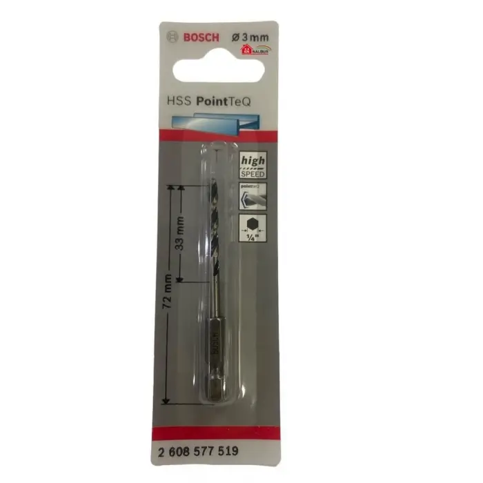 Mey İthalat® Bosch Pointteq Altıgen Şaftlı Hss Matkap Ucu 3 mm