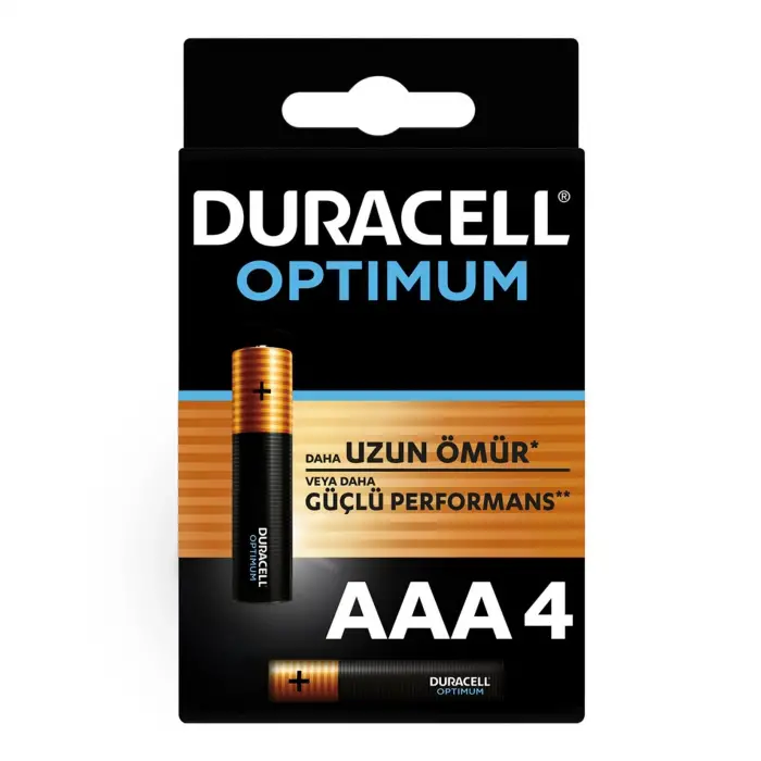 Mey İthalat® Duracell Optimum Alkalin Pil AAA 4 lü Paket