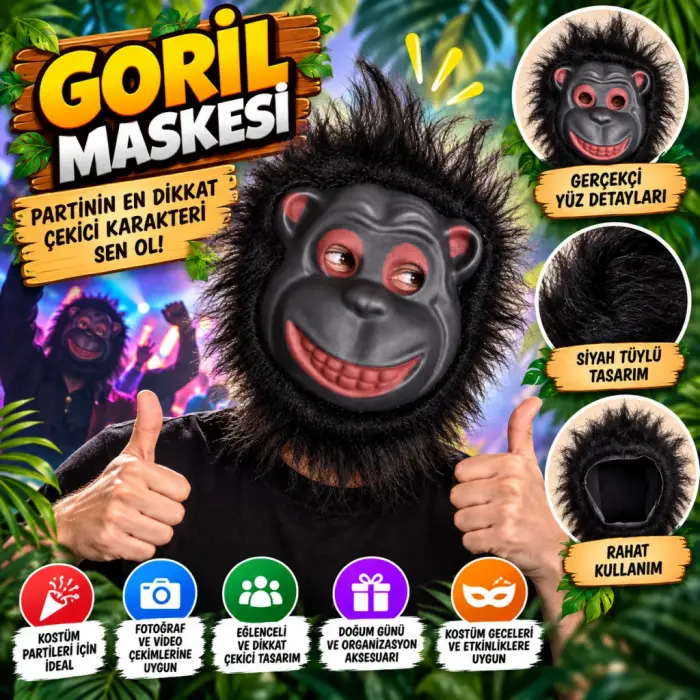 Mey İthalat® Eva Goril Maskesi – Sırıtan Goril