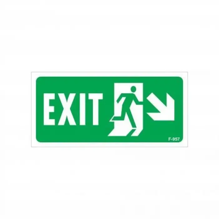 Mey İthalat® Exit Sağ Aşağı Uyarı Levhası 17,5x25 KOD:957