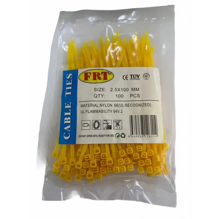 Mey İthalat® FRT Sarı 2,5x100 Kablo Bağı