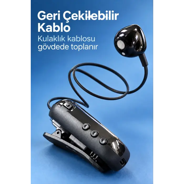 Mey İthalat® Geri Çekilebilir Kablolu Bluetooth Kulaklık