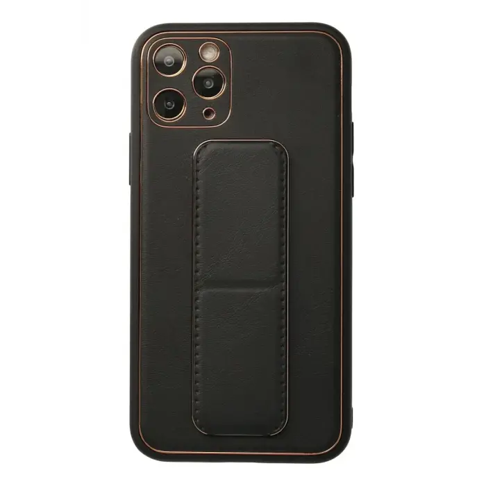 Mey İthalat®   iPhone 11 Pro Kılıf Coco Deri Standlı Kapak - Siyah