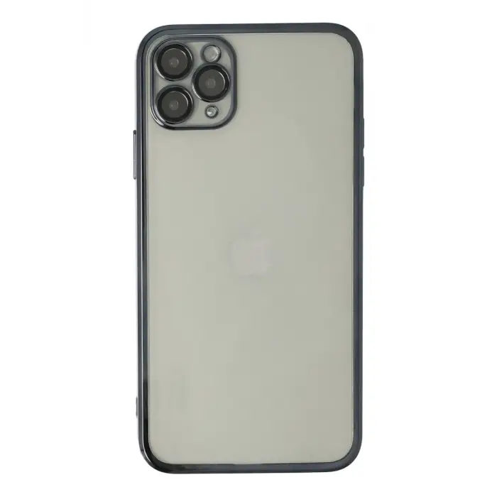 Mey İthalat®   iPhone 11 Pro Kılıf  Lensli Silikon - Siyah