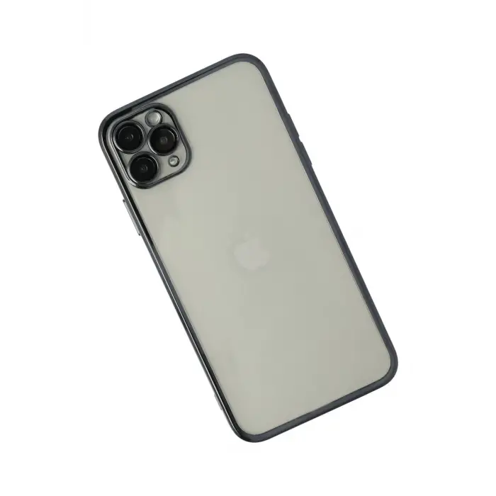 Mey İthalat®   iPhone 11 Pro Kılıf  Lensli Silikon - Siyah